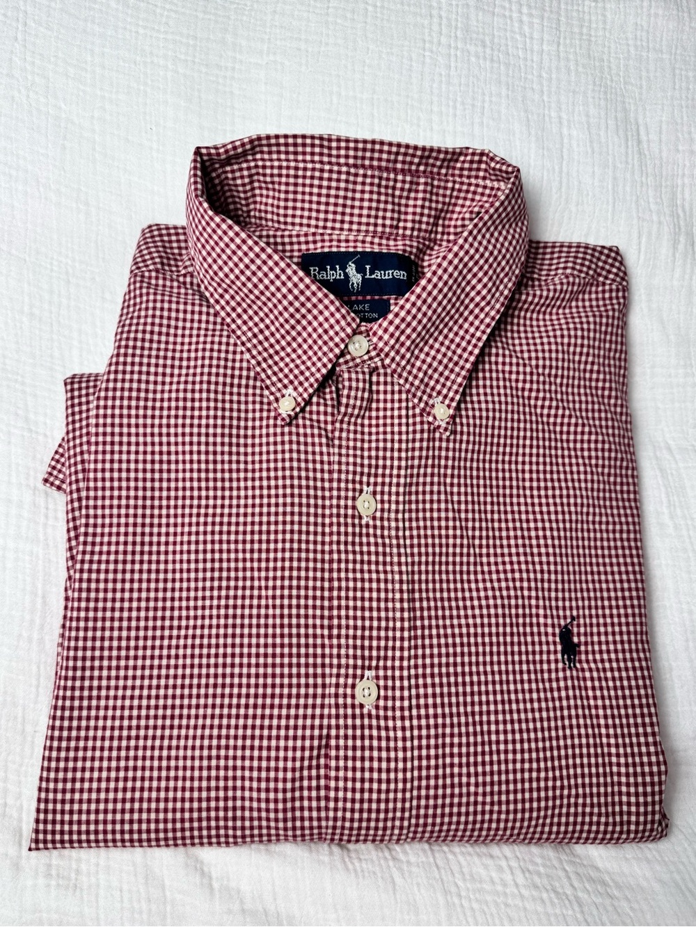 Ralph Lauren Blake Men’s Red Gingham check Button-Down long sleeve